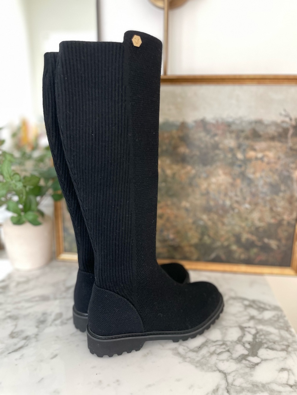 VIVAIA Filipa Boots Knee High Wool Size 7 Black - Picture 2 of 11